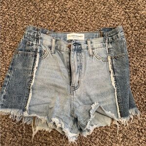 Flying Monkey Two-Tone Denim Jean Shorts